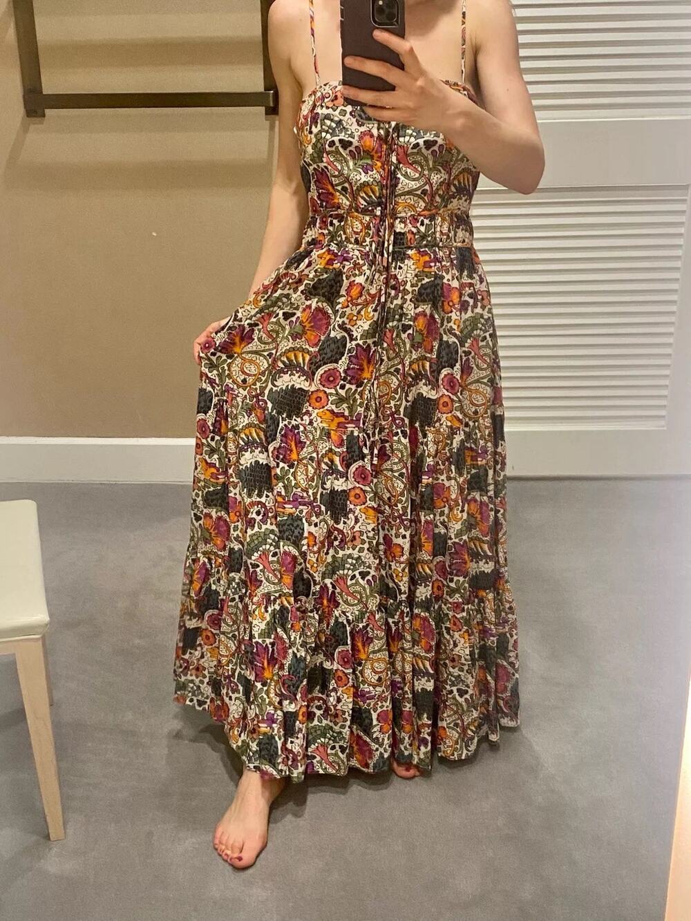 Rhode Zoe Dress Lamu Grande Vintage Print Maxi Resort Boho small 
Org. $475